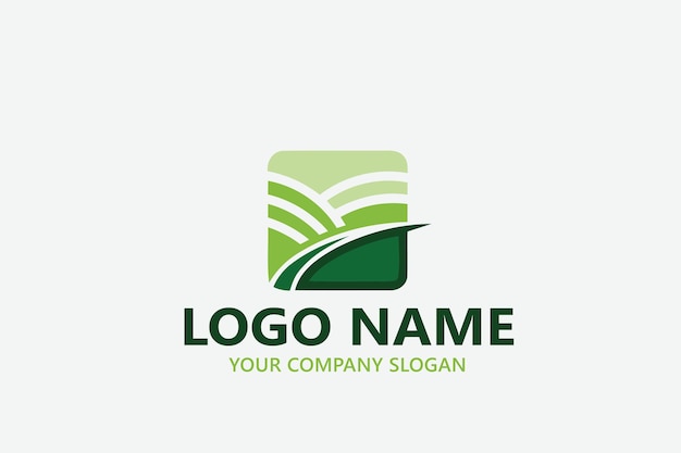 plantilla de diseño del logotipo de la agricultura del paisaje