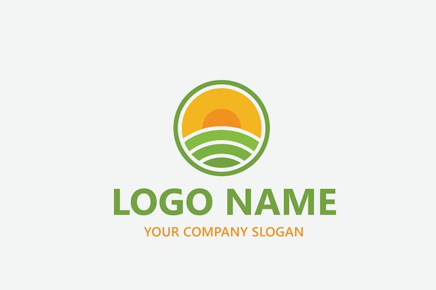 plantilla de diseño del logotipo de la agricultura del paisaje