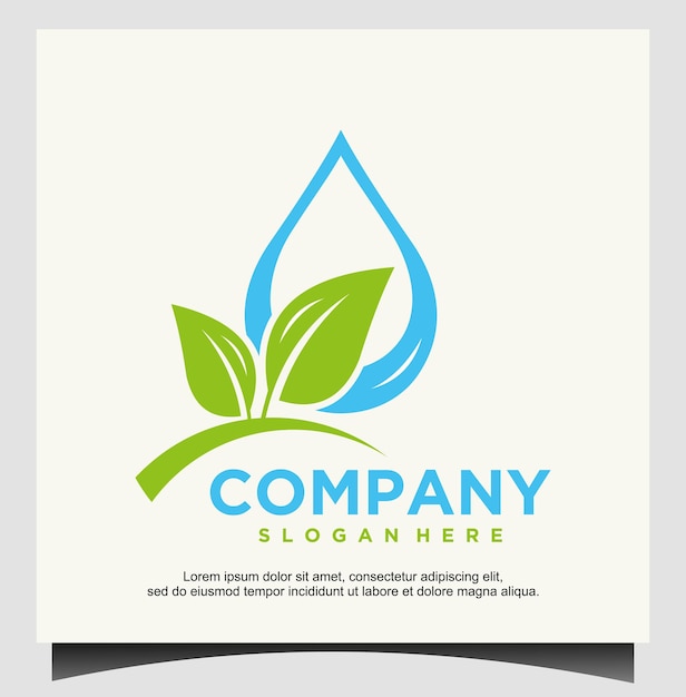 plantilla de diseño de logotipo de agua y naturaleza vegetal