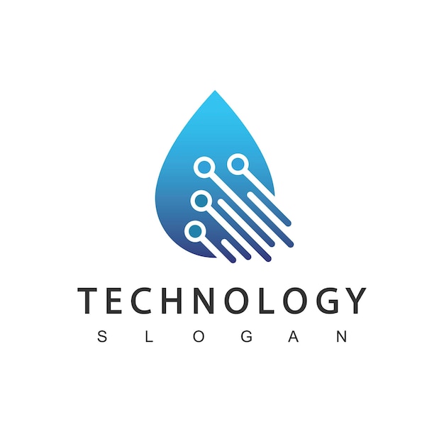 Plantilla de diseño de logotipo de agua tecno