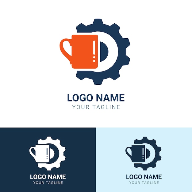 plantilla de diseño de logotipo de ajuste de taza