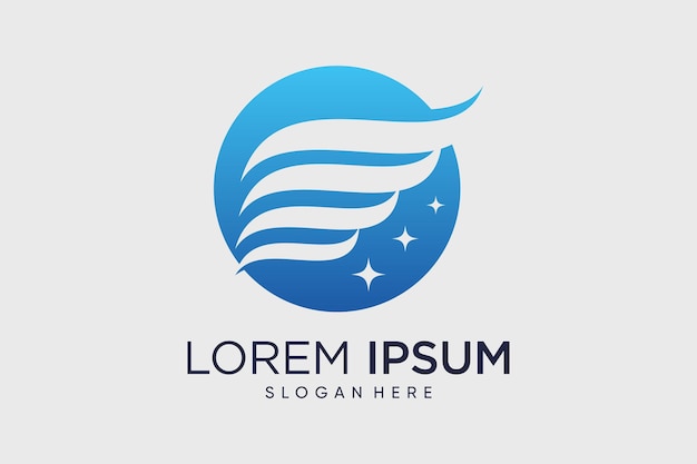 plantilla de diseño de logotipo de ala con idea creativa