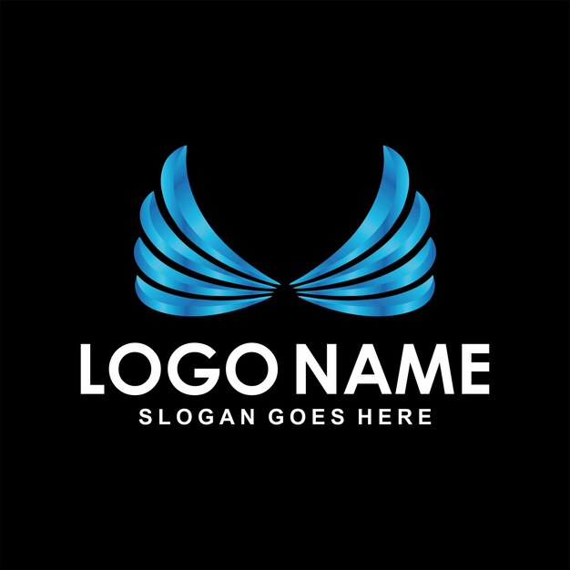 plantilla de diseño del logotipo de las alas modernas