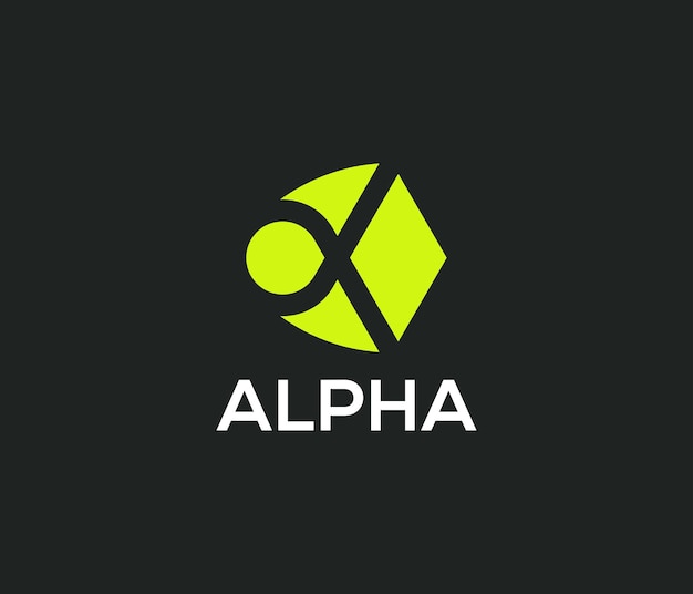 Plantilla de diseño de logotipo alfa