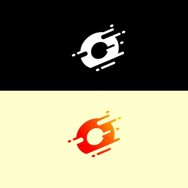 Plantilla de diseño de logotipo de alfabeto abstracto Fuente inusual de vector dinámico fuego de velocidad rápida