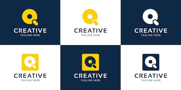 Plantilla de diseño de logotipo de alfabeto inicial q creativo