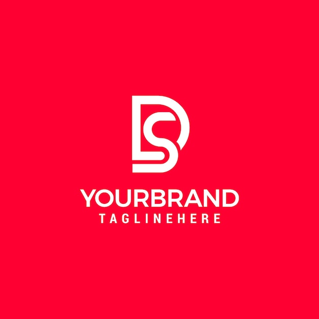 Plantilla de diseño de logotipo de alfabeto de texto de letra de monograma de iniciales SD