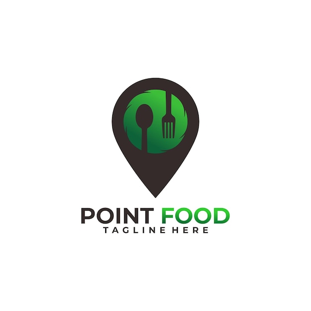 Plantilla de diseño de logotipo de alimentos de punto de concepto de logotipo de alimentos saludables