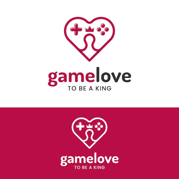 Vector plantilla de diseño de logotipo de amor de juego