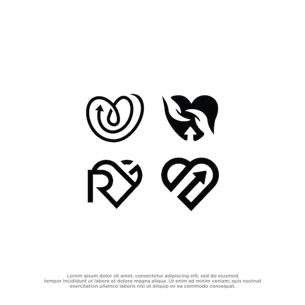 PLANTILLA DE DISEÑO DE LOGOTIPO DE AMOR