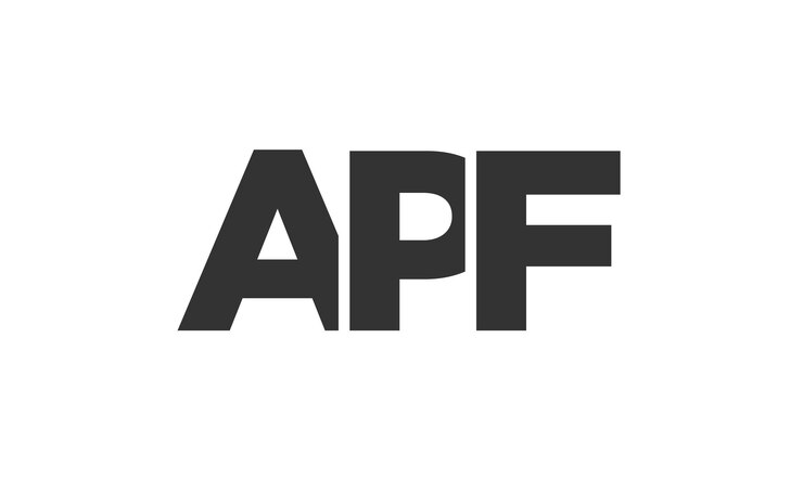 Vector plantilla de diseño de logotipo de apf con texto en negrita fuerte y moderno logotipo vectorial basado en inicial con tipografía simple y minimalista identidad de empresa de moda