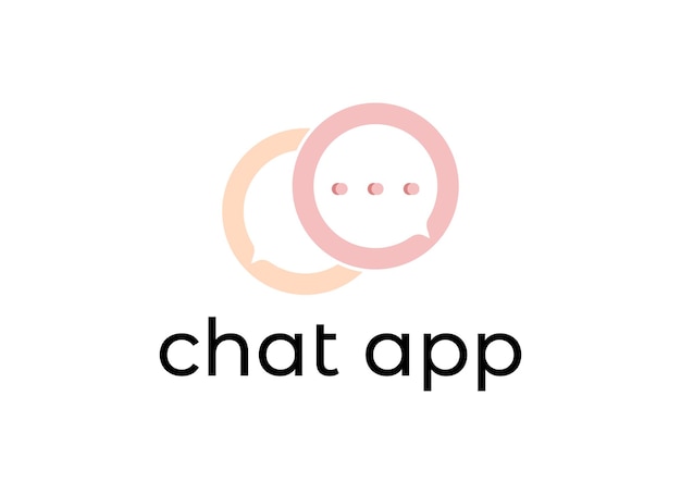 Plantilla de diseño del logotipo de la aplicación de chat. Se puede usar un icono para el logotipo de la aplicación de chat.