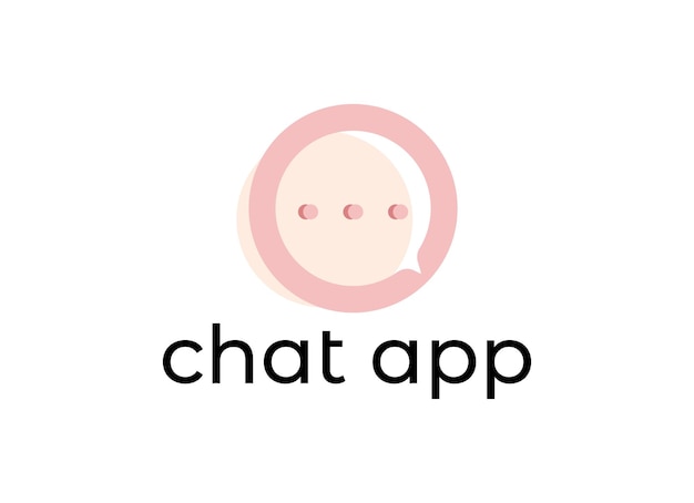 Plantilla de diseño del logotipo de la aplicación de chat. se puede usar un icono para el logotipo de la aplicación de chat.