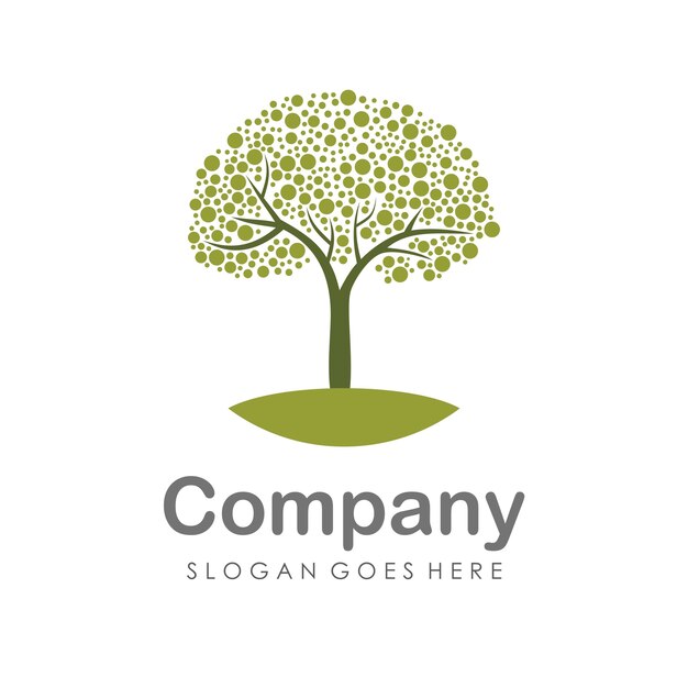 Plantilla de diseño de logotipo de árbol creativo y único