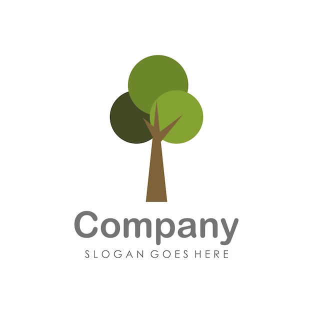 Vector plantilla de diseño de logotipo de árbol creativo y único