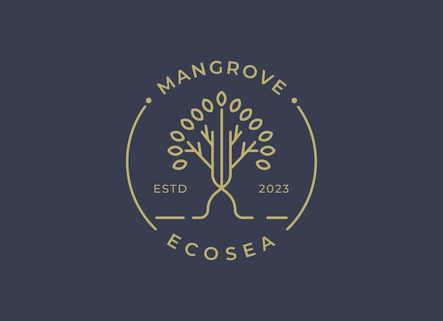 Plantilla de diseño de logotipo de árbol de manglar