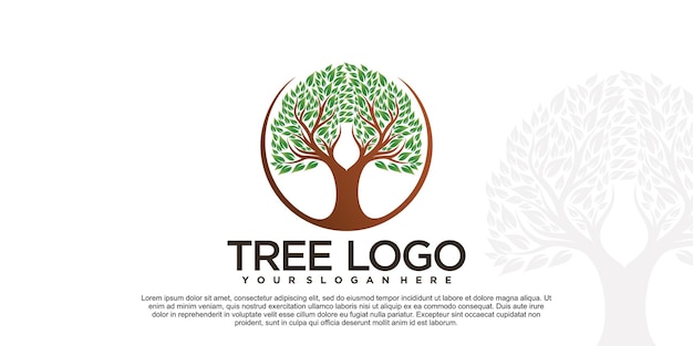 Plantilla de diseño de logotipo de árbol Vector Premium