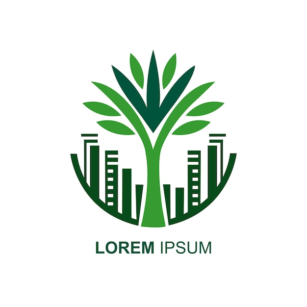 Una plantilla de diseño de logotipo de árbol verde
