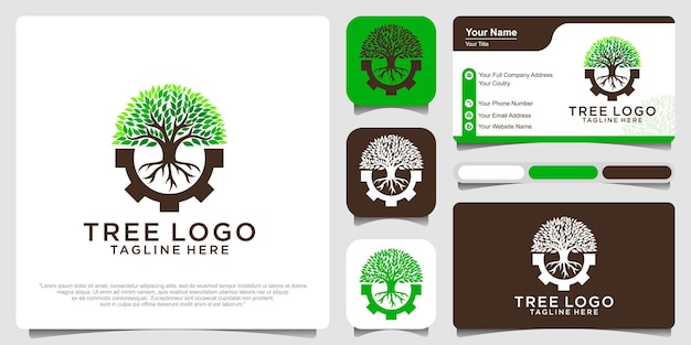 Vector plantilla de diseño de logotipo de árbol