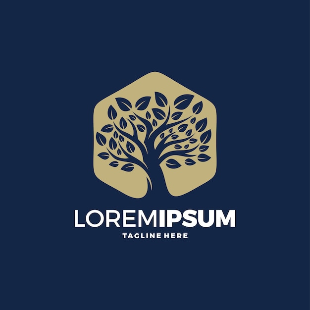 plantilla de diseño de logotipo de árbol