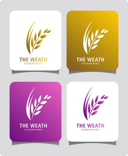 Vector plantilla de diseño de logotipo de arroz de grano