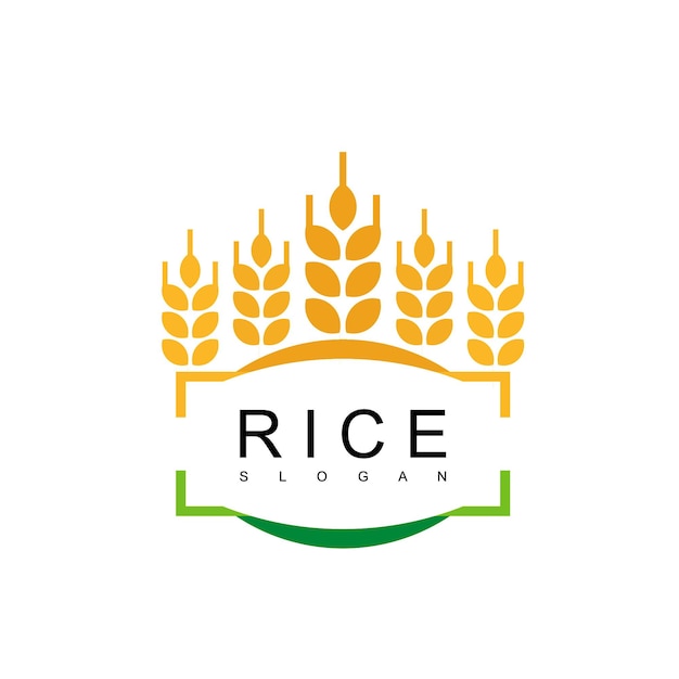 Plantilla de diseño de logotipo de arroz