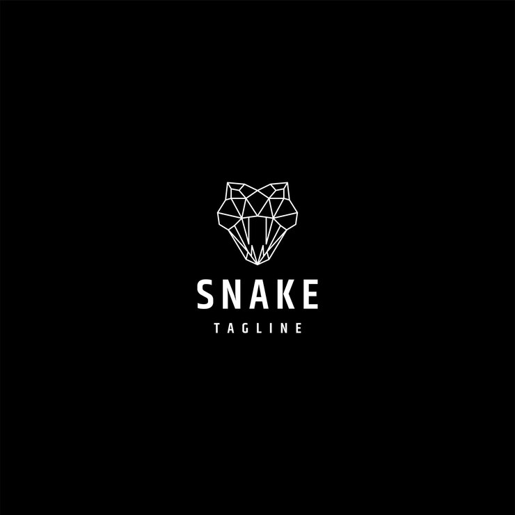 Vector plantilla de diseño de logotipo de arte de línea de cabeza de serpiente