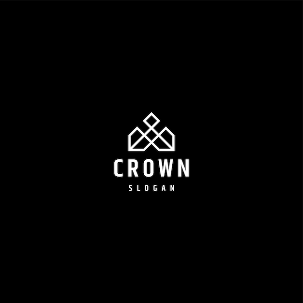 Plantilla de diseño de logotipo de arte de línea crwon