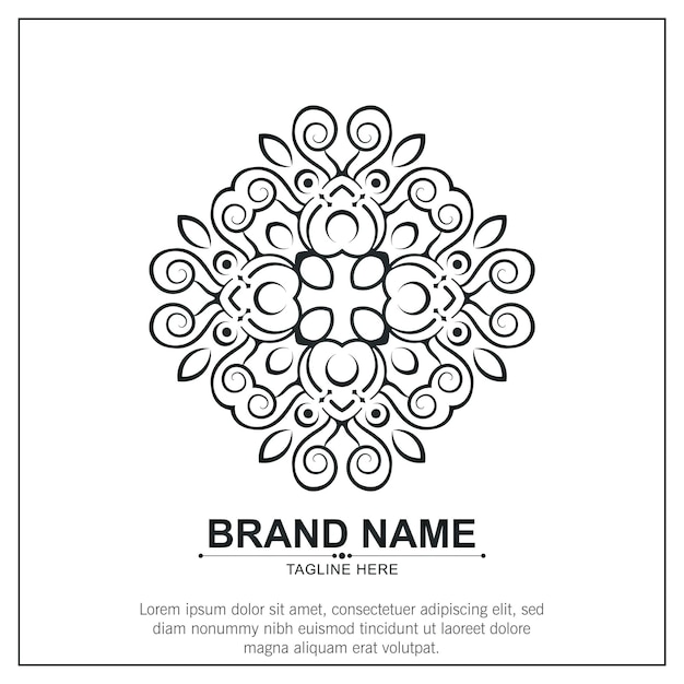 plantilla de diseño de logotipo de arte ornamental
