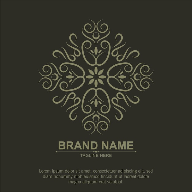 plantilla de diseño de logotipo de arte ornamental