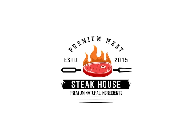 Plantilla de diseño de logotipo de asador premium