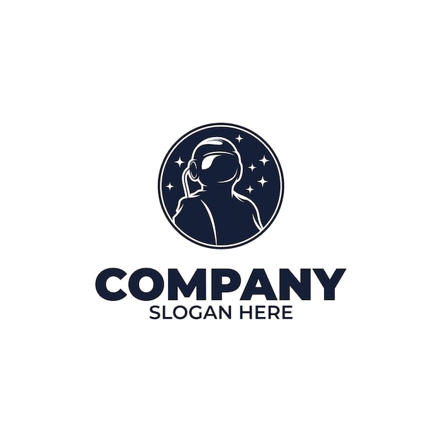 Plantilla de diseño de logotipo de astronauta espacial Explorer
