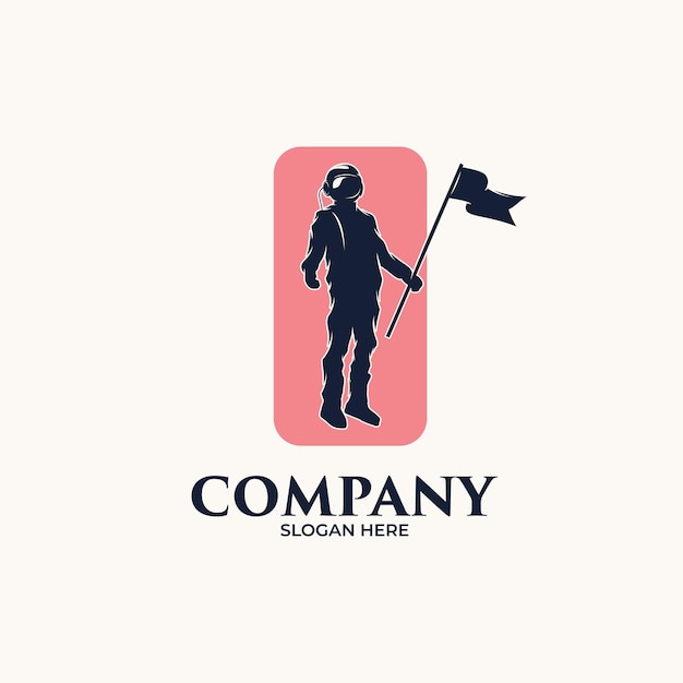 Plantilla de diseño de logotipo de astronauta espacial Explorer
