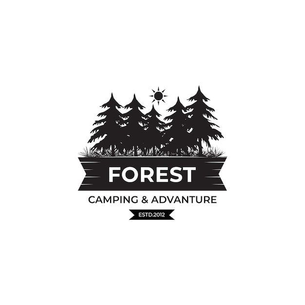 Plantilla de diseño de logotipo de aventura forestal