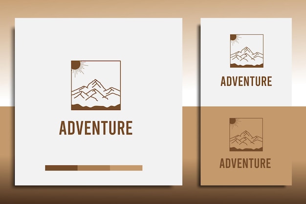 Plantilla de diseño de logotipo de aventura con un icono de montaña simple