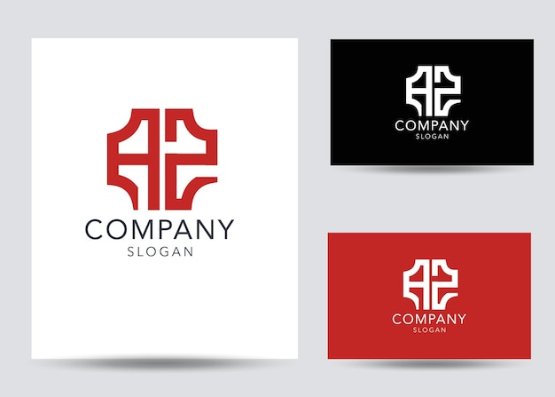 Plantilla de diseño de logotipo az de letra inicial de monograma moderno