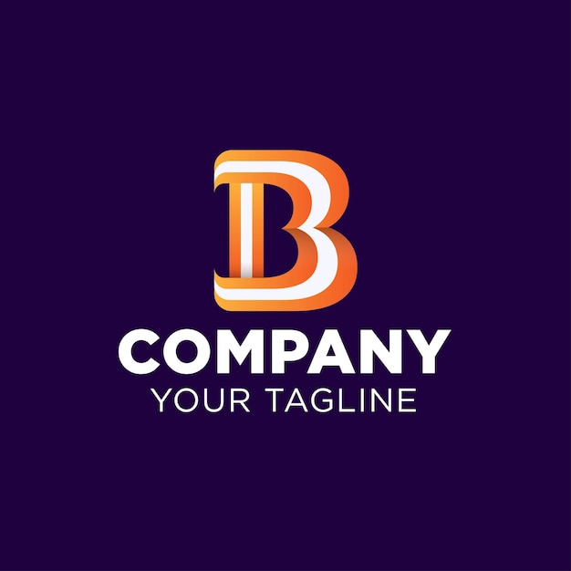 Plantilla de diseño de logotipo B degradado y moderno