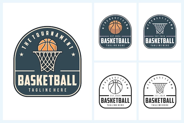 plantilla de diseño de logotipo de baloncesto emblema del equipo de baloncestro diseño de logo del torneo de balonceso