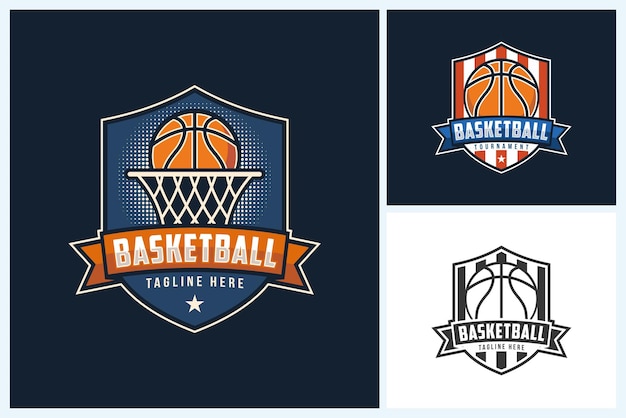 plantilla de diseño de logotipo de baloncesto emblema del equipo de baloncestro diseño de logo del torneo de balonceso