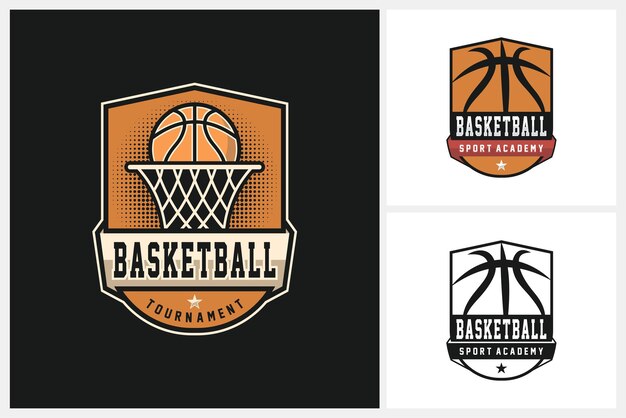 plantilla de diseño de logotipo de baloncesto emblema del equipo de baloncestro diseño de logo del torneo de balonceso