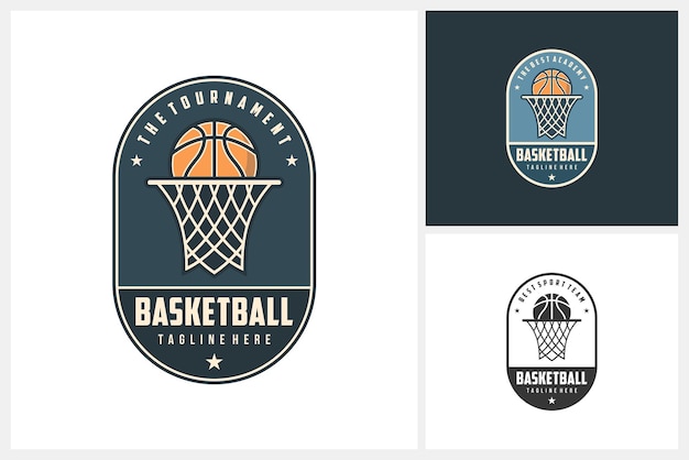 plantilla de diseño de logotipo de baloncesto emblema del equipo de baloncestro diseño de logo del torneo de balonceso