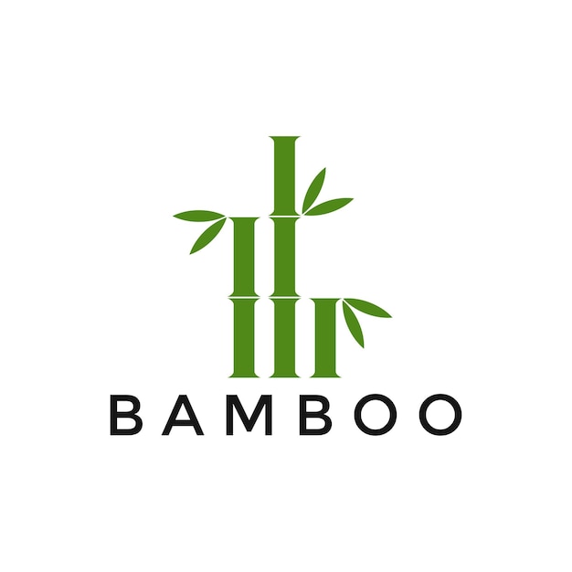 Plantilla de diseño de logotipo de bambú verde