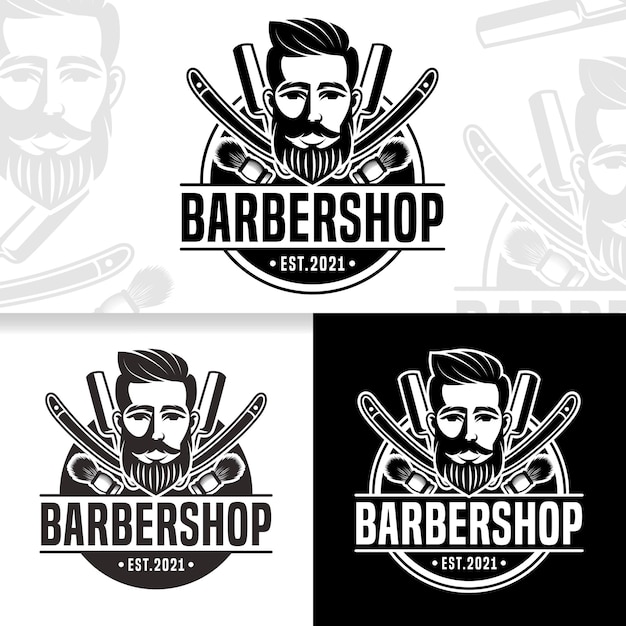 Vector plantilla de diseño de logotipo de barbería de vector