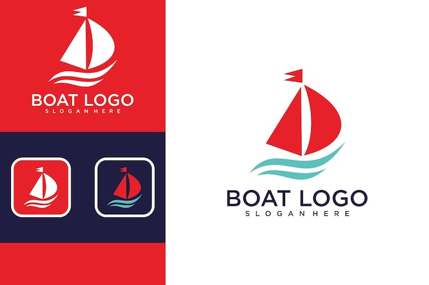 Vector plantilla de diseño de logotipo de barco