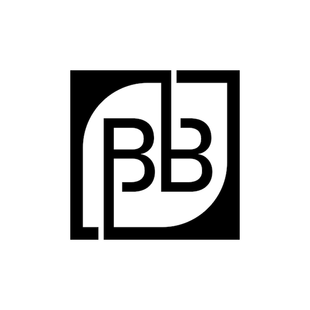 Plantilla de diseño de logotipo de BB Vector con fondo cuadrado