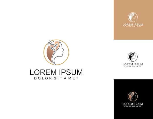 Plantilla de diseño de logotipo de belleza de mujer femenina