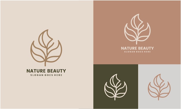 plantilla de diseño del logotipo de la belleza de la naturaleza con ilustración vectorial