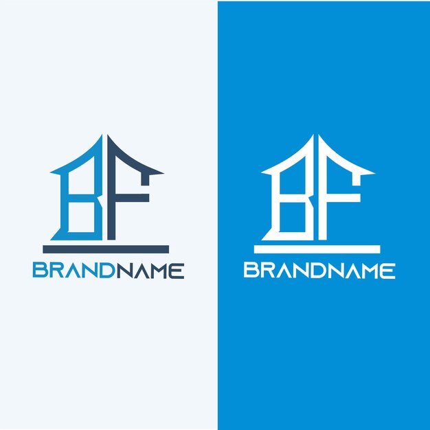 Plantilla de diseño de logotipo bf de letra inicial de monograma moderno