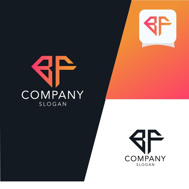 Plantilla de diseño de logotipo bf de letra inicial de monograma moderno