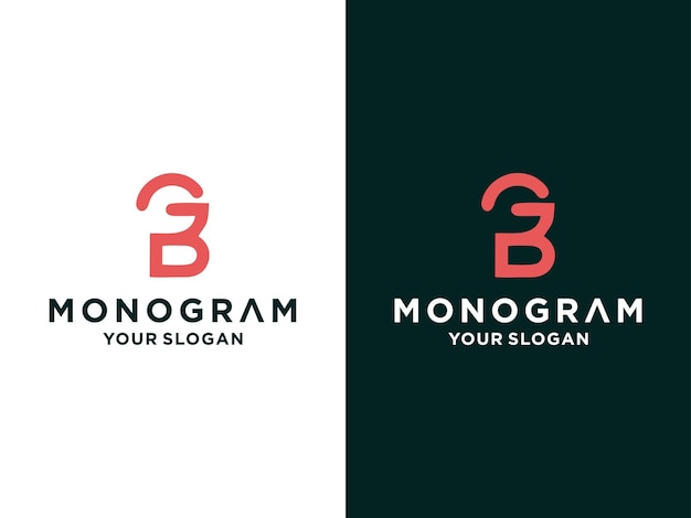 Vector plantilla de diseño de logotipo bg de letra de monograma minimalista